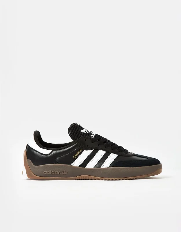 adidas Puig Samba Skate Shoes - Black/Gum/Gold Metallic