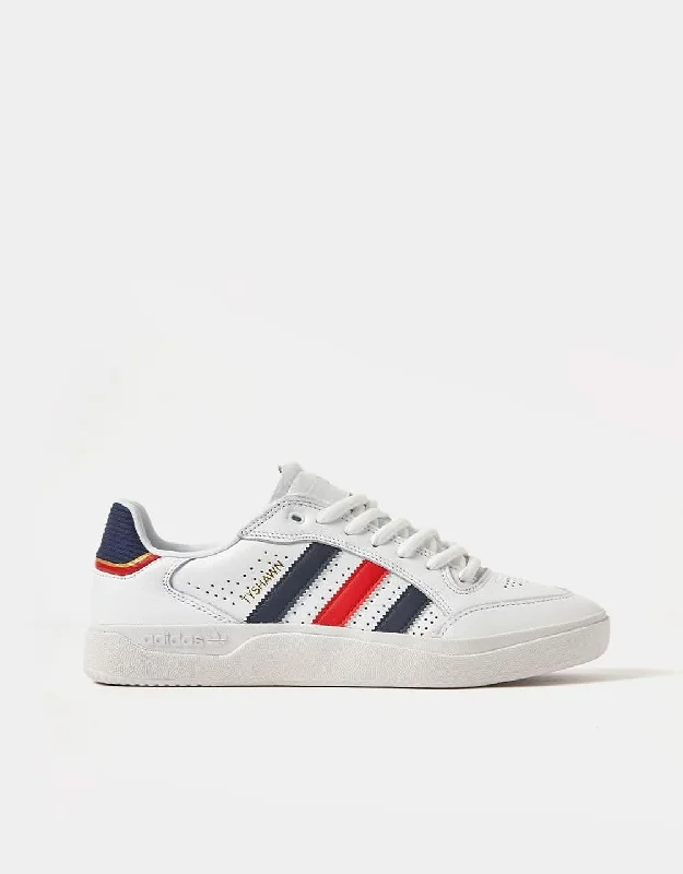 adidas Tyshawn Low Skate Shoes - White/Better Scarlet/Gold Metallic