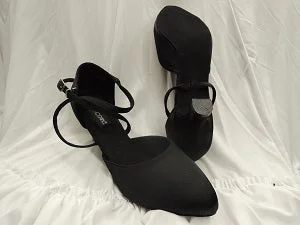 2.38" Amber -- Standard Ballroom Shoe -- Black Satin