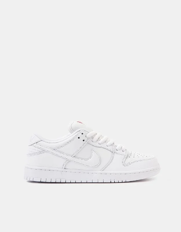 Nike SB 'Orange Label' Dunk Low Pro ISO Skate Shoes - White/White-White-White