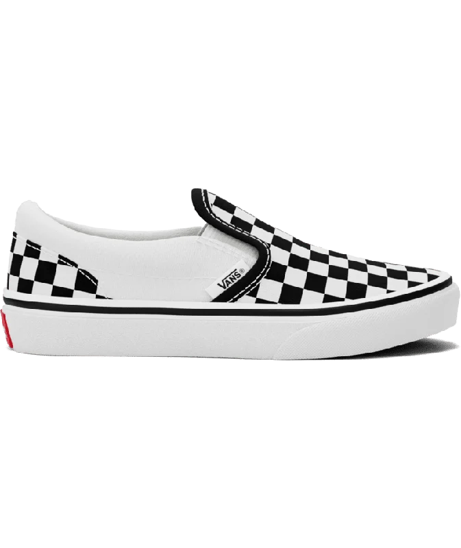 VANS Kids Classic Slip-On Checkerboard Shoes Black/True White