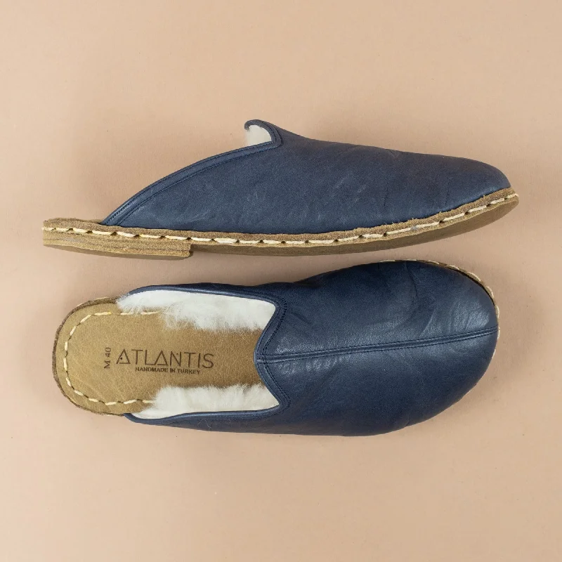 Women's Navy Barefoot Shearlings